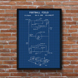 Football Field Blueprint - Football Field Poster